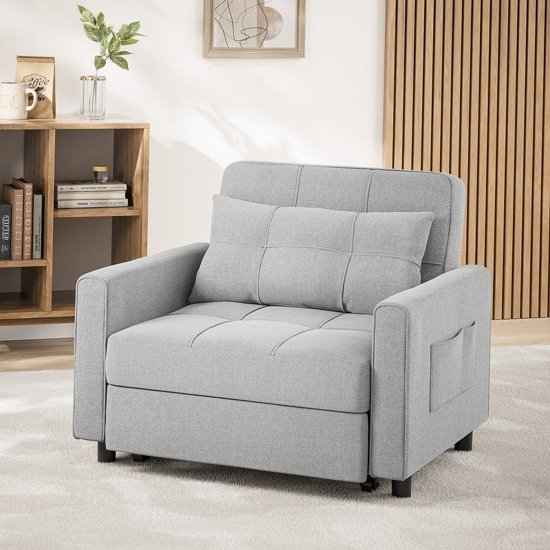Sofá-cama ajustável 3 em 1, sofá-cadeira extraível, cama dobrável convertível para a sala de estar