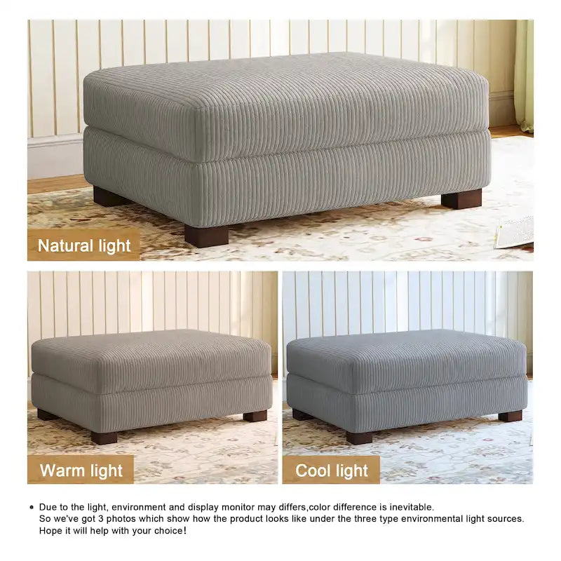 Pouf moderno oversize in tessuto a coste