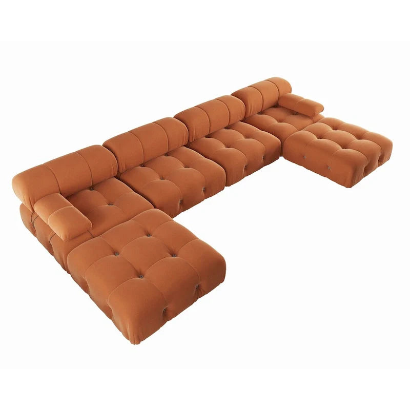 Canapé modulaire convertible 138, canapés en velours minimalistes en U