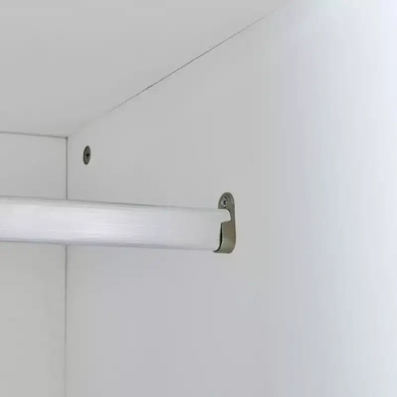 Cama escamoteável de solteiro com estrutura de cama de parede, armário de madeira com roupeiro integrado, gavetas de arrumação e prateleiras abertas, branco -ModernLuxe