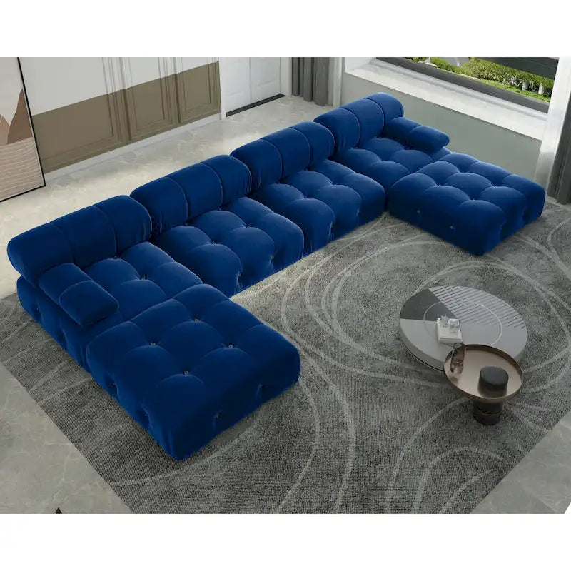 Canapé modulaire convertible 138, canapés en velours minimalistes en U