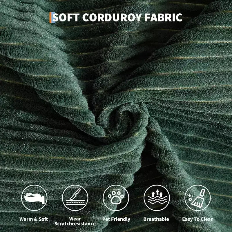 Sofá-cama de chão em bombazina com almofadas, braços e encosto convertíveis, adequado para salas de estar, quartos e apartamentos.
