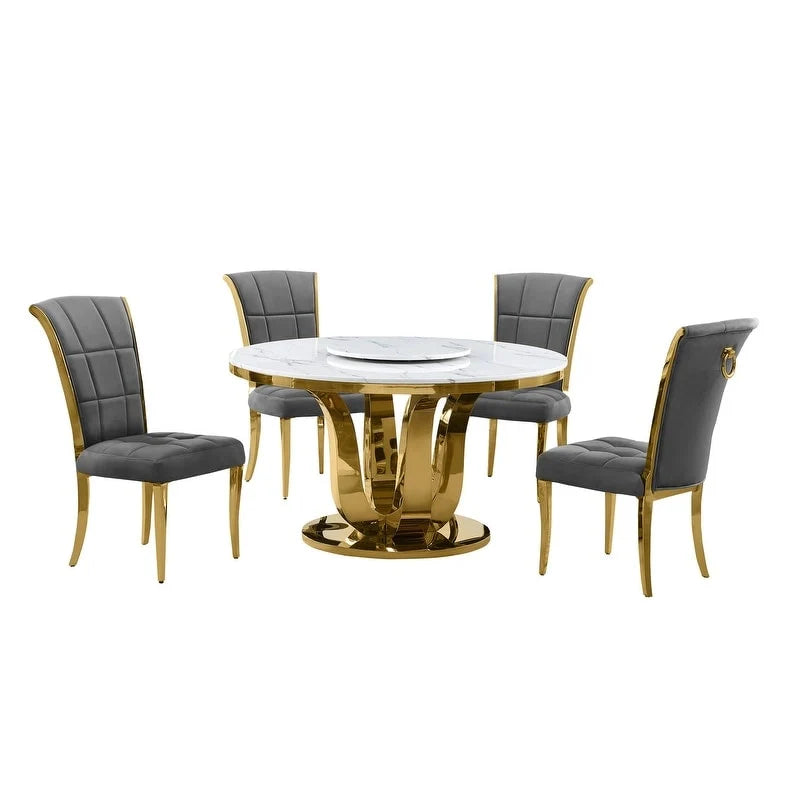 Conjunto de jantar redondo de 5 peças Best Quality Furniture D325-SC324-7