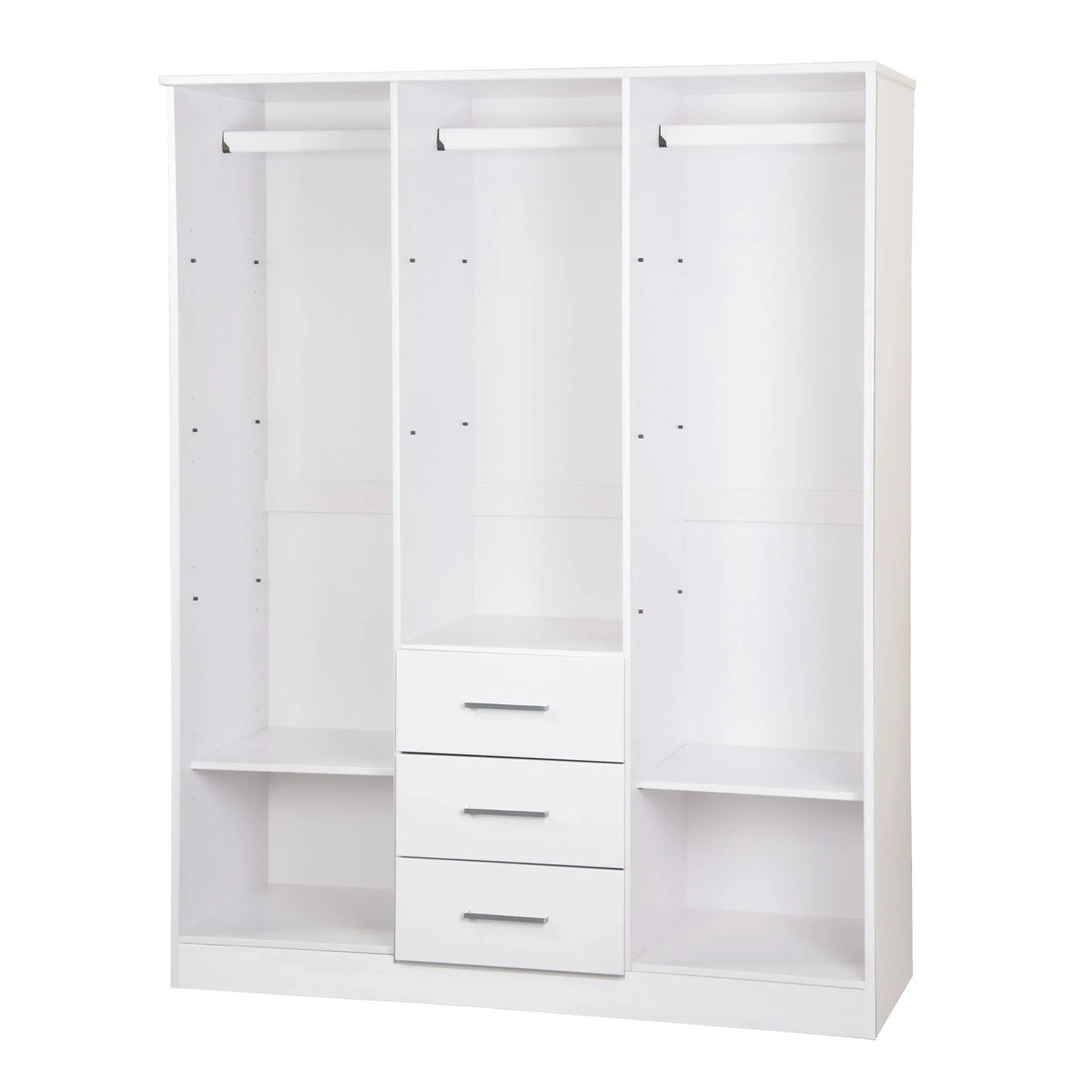 Palace Imports 100% Solid Wood Cosmo 3-Door Wardrobe Armoire with Solid Wood or Mirrored Doors