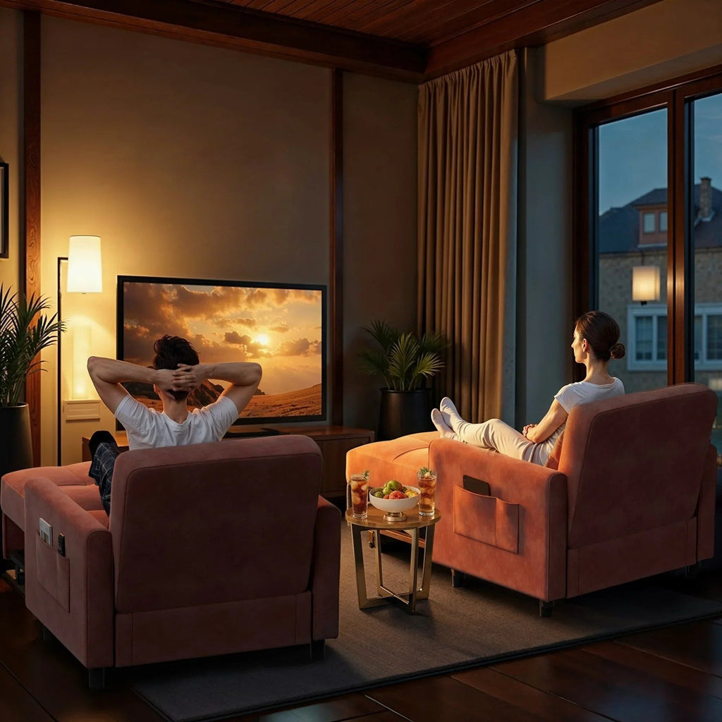 Sofá-cama ajustável 3 em 1, sofá-cadeira extraível, cama dobrável convertível para a sala de estar