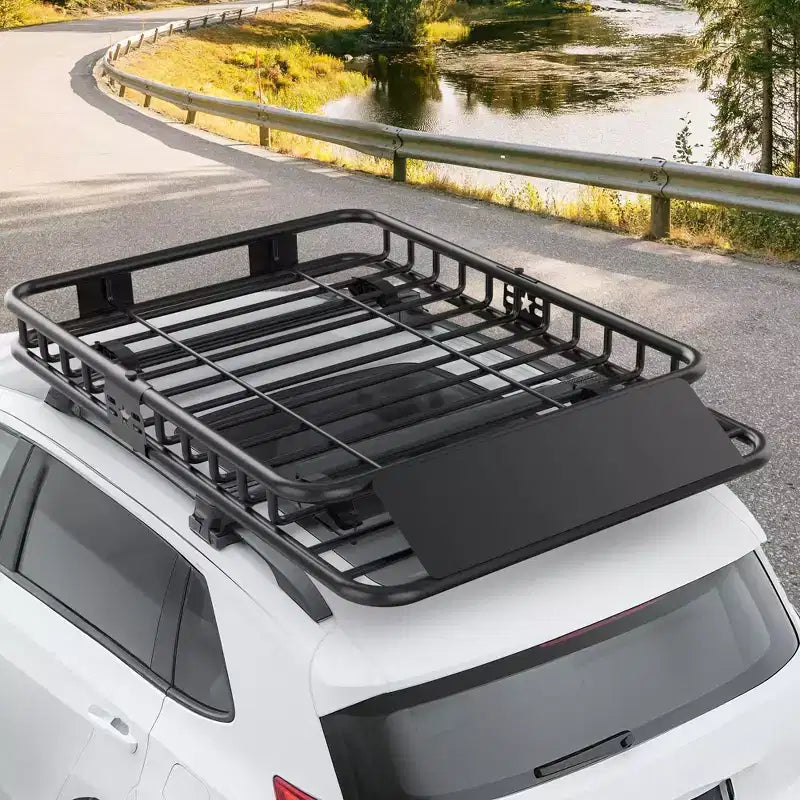 Panier de toit universel avec extension, porte-bagages de toit noir pour SUV, capacité de 250 lb