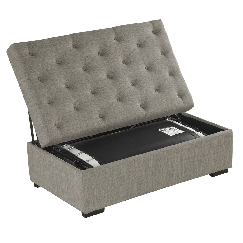 Canapé-lit pliant, pouf de 49,6 pouces avec canapé-lit pliant, pouf convertible faisant office de lit avec matelas à mémoire de forme et design capitonné