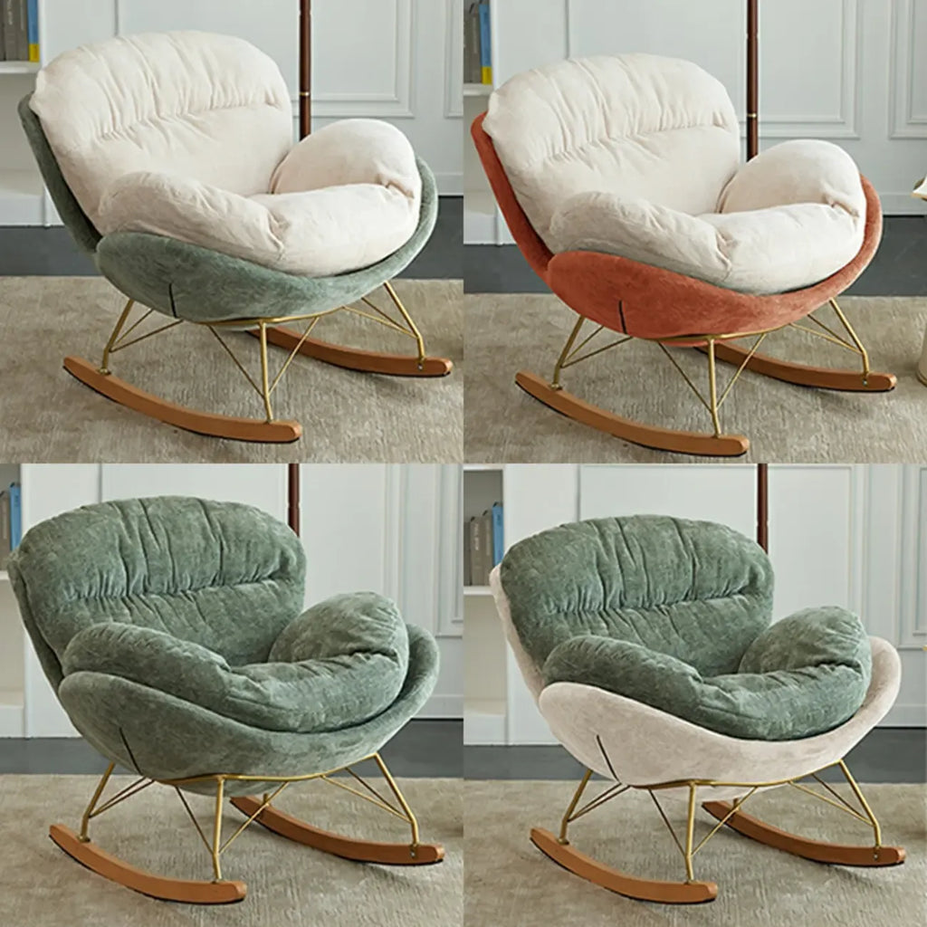 Modern Velvet Ergonomic Upholstered Rocking Chair for Nursery