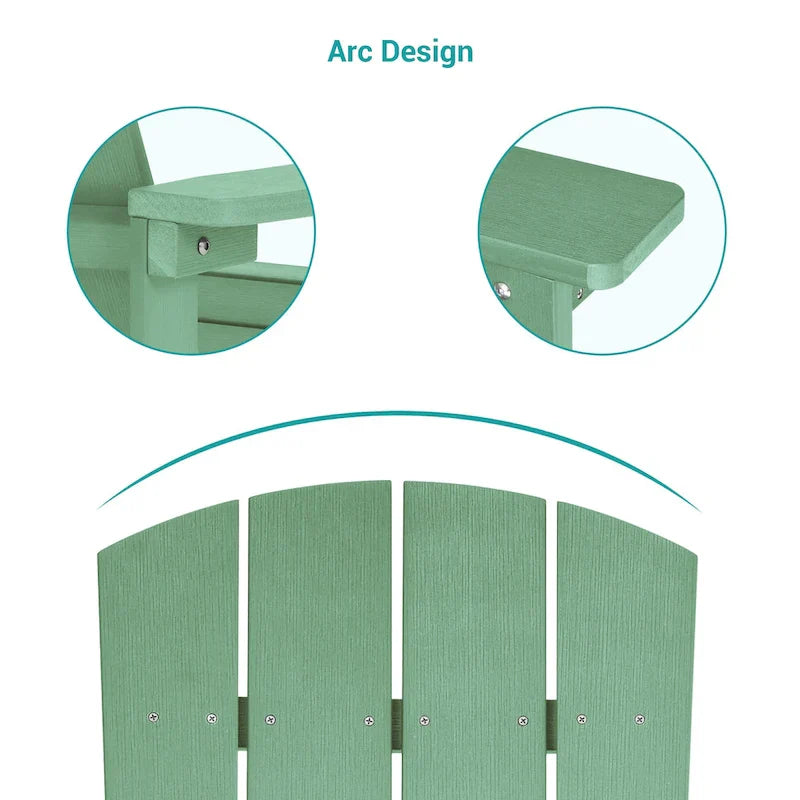 Conjunto de 4 cadeiras Adirondack de exterior em madeira resistente às intempéries Bonosuki