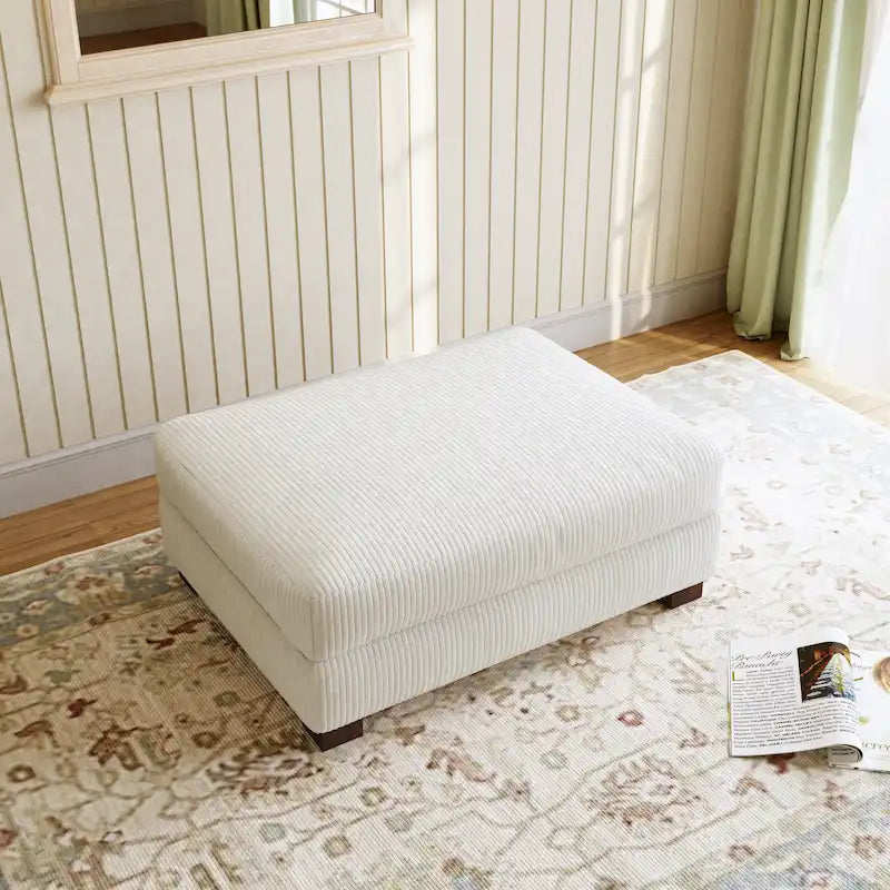 Pouf moderno oversize in tessuto a coste