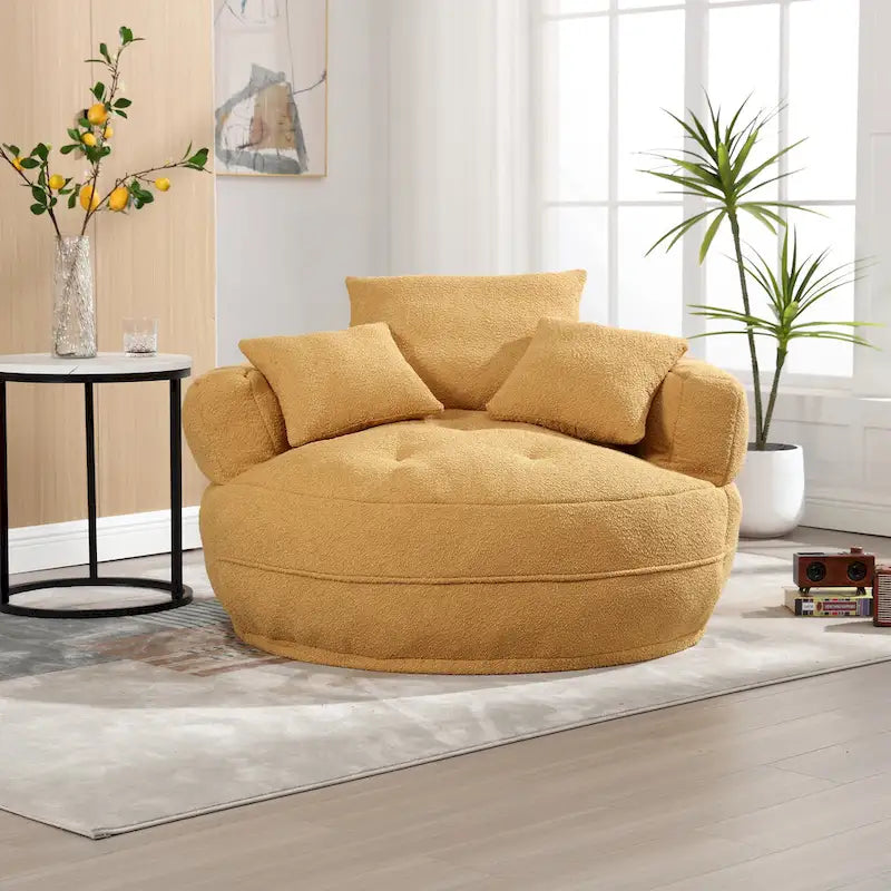 Runder Lazy-Sofa-Sessel -C Weiß/Blau/Grau/Gelb/Orange/Rosarot/Marineblau/Grün, Einzel- und Zweisitzer