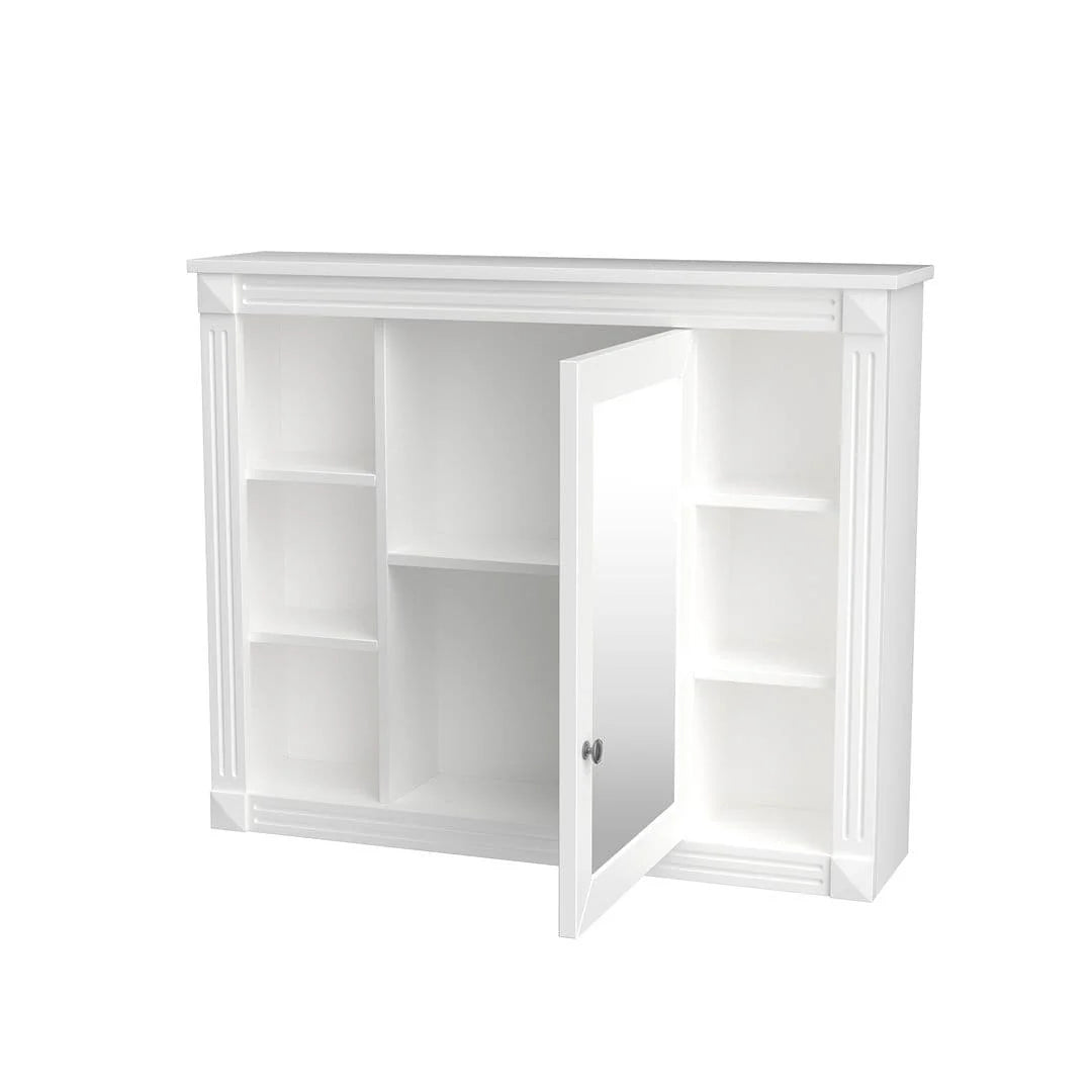 Moderne badkamermeubelset van 36 inch met wastafelblad, spiegelkast, 2 deuren en 2 laden