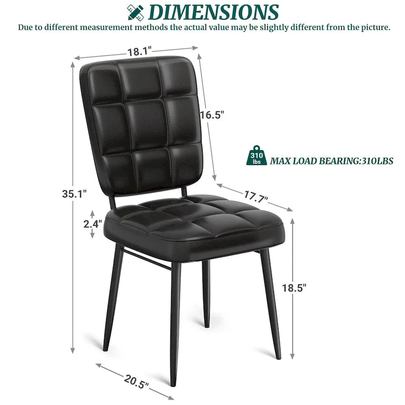 Chaises de salle à manger modernes, lot de 2/4/6/8, chaises de cuisine rembourrées avec coussin épais pour salle à manger