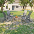 Conjunto de 4 cadeiras Adirondack de exterior em madeira resistente às intempéries Bonosuki