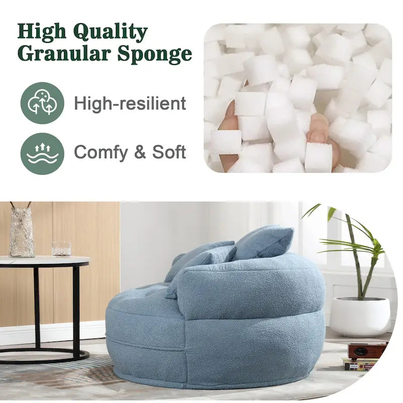 Runder Lazy-Sofa-Sessel -C Weiß/Blau/Grau/Gelb/Orange/Rosarot/Marineblau/Grün, Einzel- und Zweisitzer