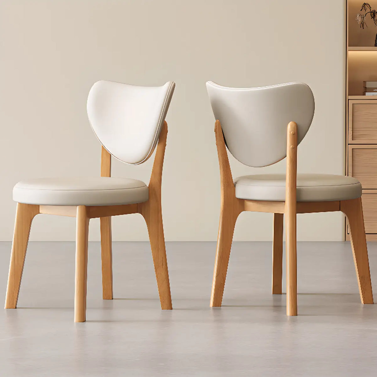 Modern Faux Leather Wingback Armless Dining Chair
