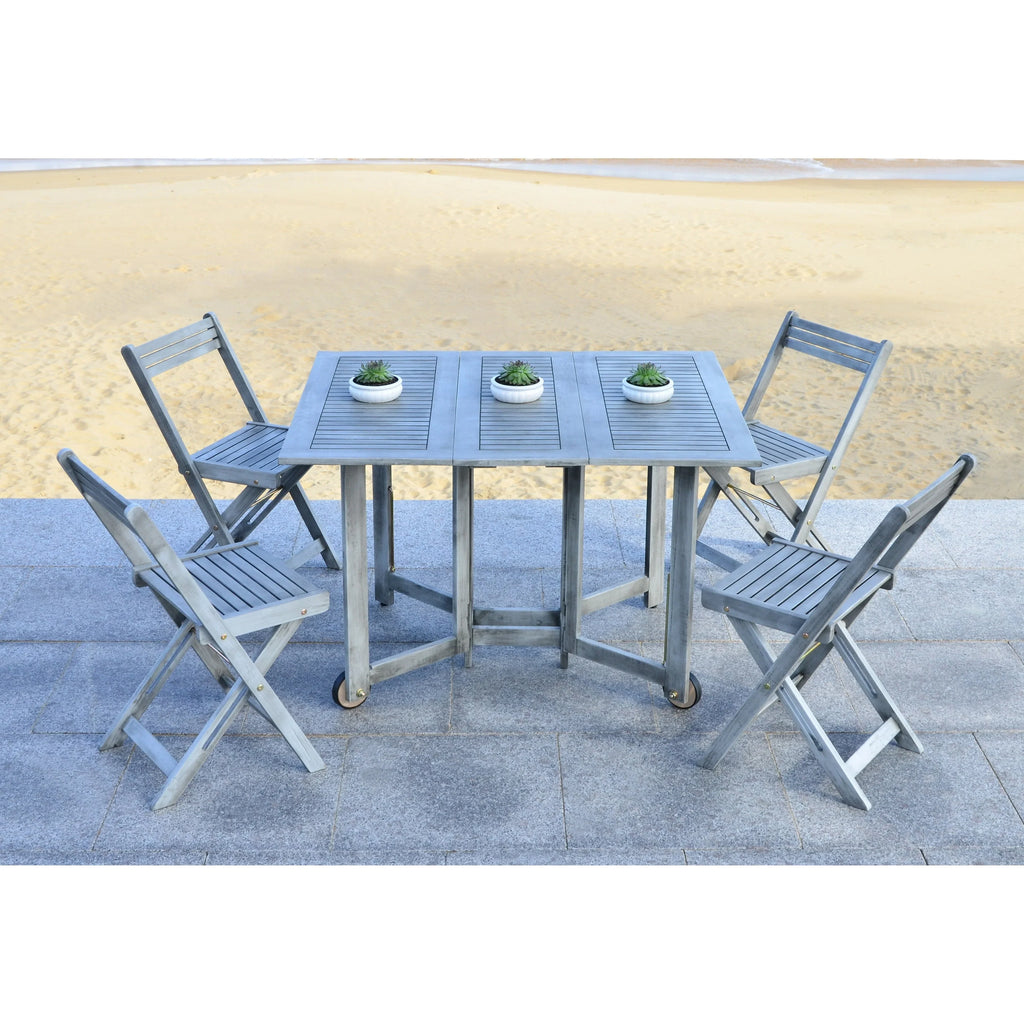 Conjunto de mesa de jantar exterior SAFAVIEH Brandy com 5 peças - 43Wx35Dx29H