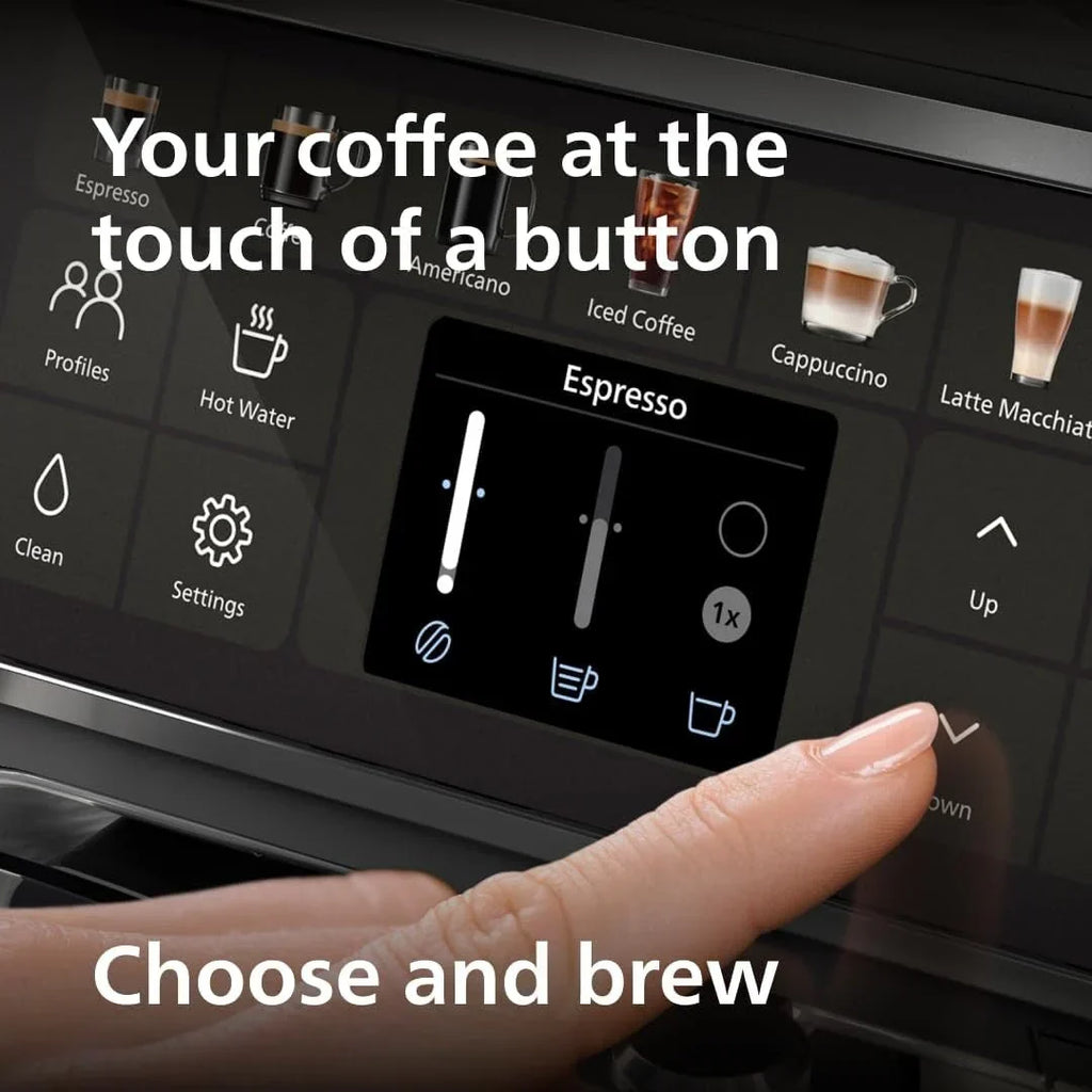 Premium-Espressomaschine, 12 heiße oder kalte Kaffeespezialitäten, LatteGo-System, Keramikmahlwerk, Schwarzchrom