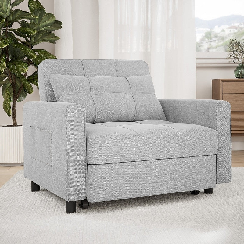 Sofá-cama ajustável 3 em 1, sofá-cadeira extraível, cama dobrável convertível para a sala de estar