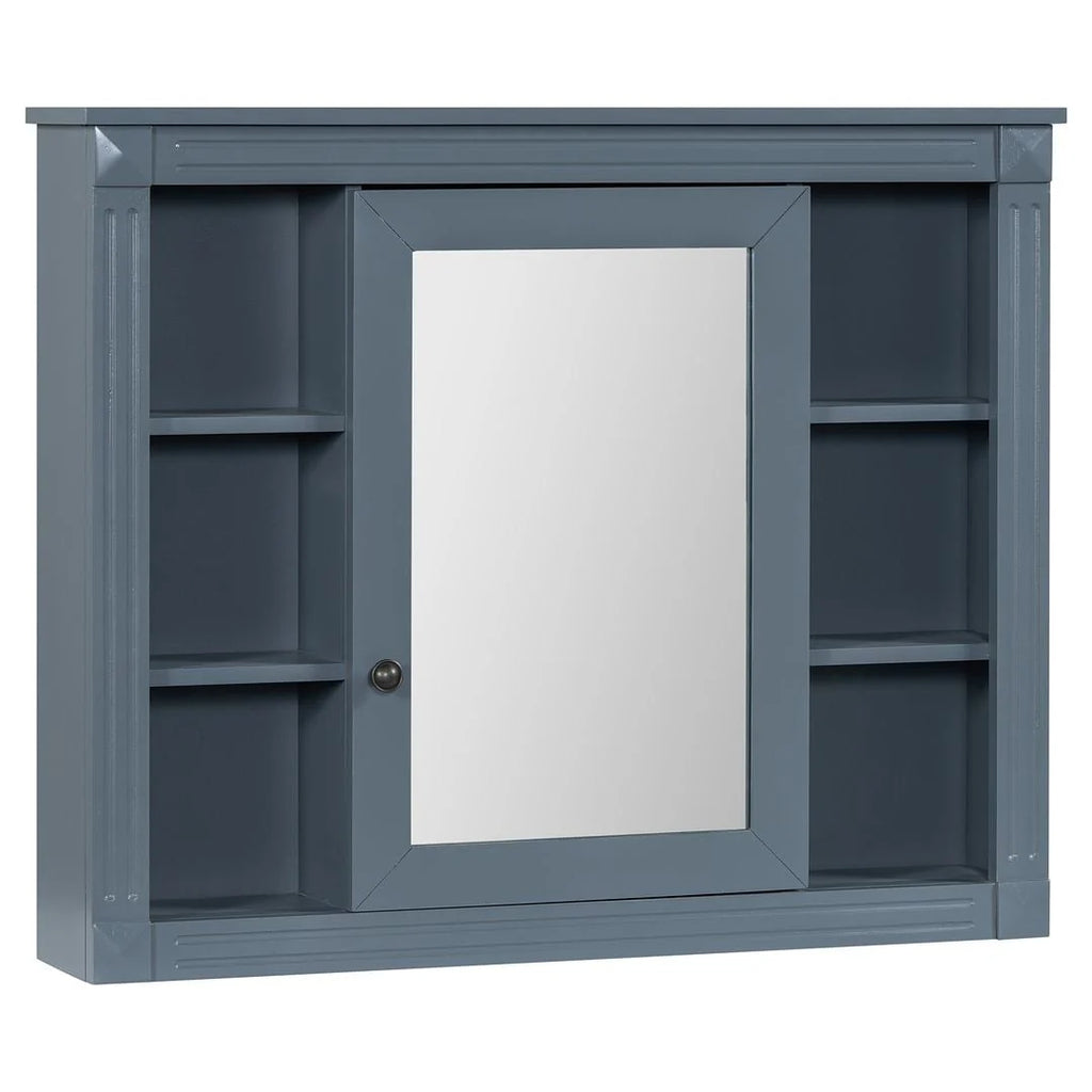 Moderne badkamermeubelset van 36 inch met wastafelblad, spiegelkast, 2 deuren en 2 laden