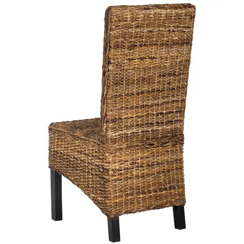 Set aus 2 Esszimmerstühlen aus natürlichem Flechtwerk, 19 B × 22 T × 41 H, Boho-Küstenstil