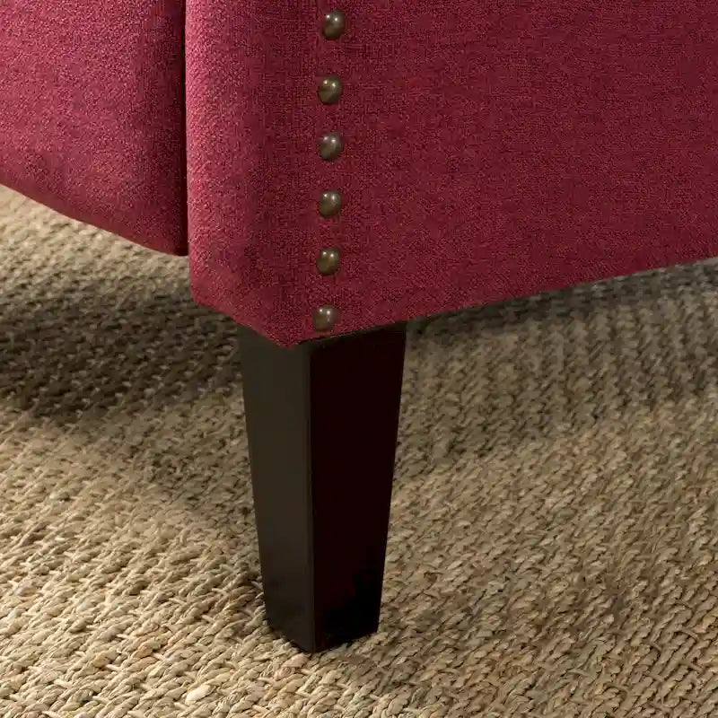 Fotel rozkładany typu wingback z mechanizmem push-back, tapicerowany, w klasycznym stylu, do salonu