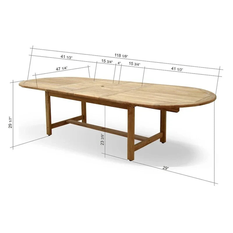 Amazonia Teak Sessa ausziehbares 13-teiliges Terrassen-Ess-Set – 13-teilig