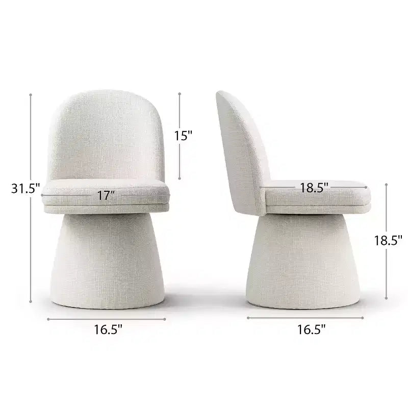 Sada 6 moderních otočných jídelních židlí bez područek s otočením o 360° a podstavcem ve stylu podstavce, elegantní akcentní židle do kuchyně, jídelny nebo kanceláře -Panipeachy