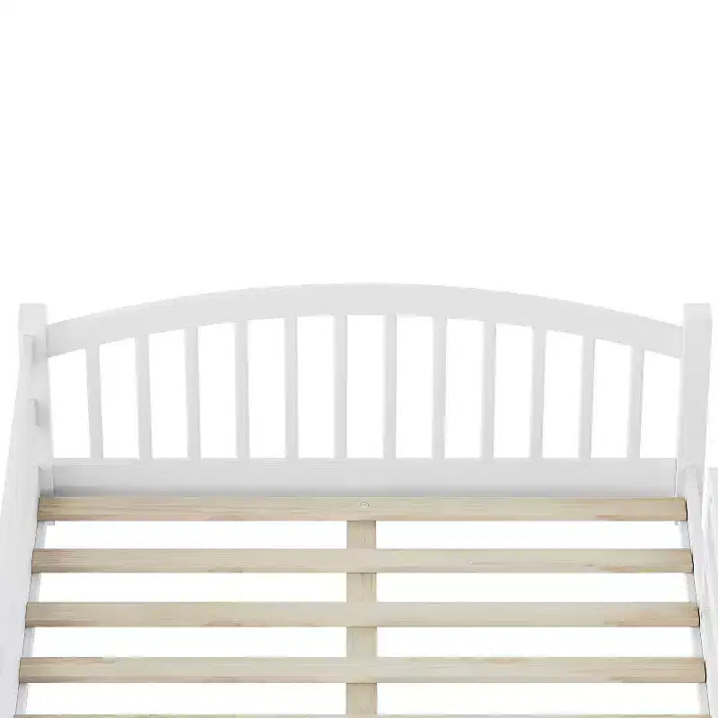 Lit Montessori bas Luxystar, taille double, avec barrières de sécurité et tête de lit