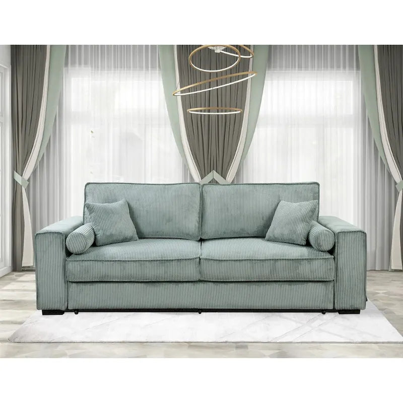 Sofá-cama grande Roomfitters com arrumação, sofá moderno de 3 lugares, sofá com encosto estofado para espaços pequenos