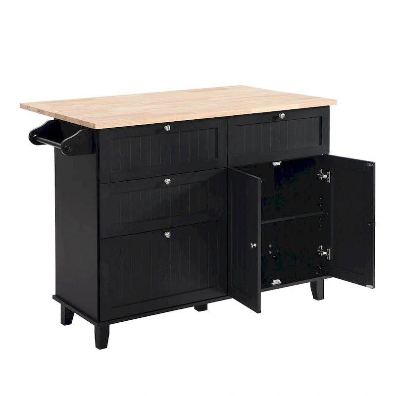 Conjunto de ilha de cozinha TOPMAX com aba rebatível e 2 lugares, conjunto de mesa de jantar com prateleira ajustável, gavetas e toalheiro