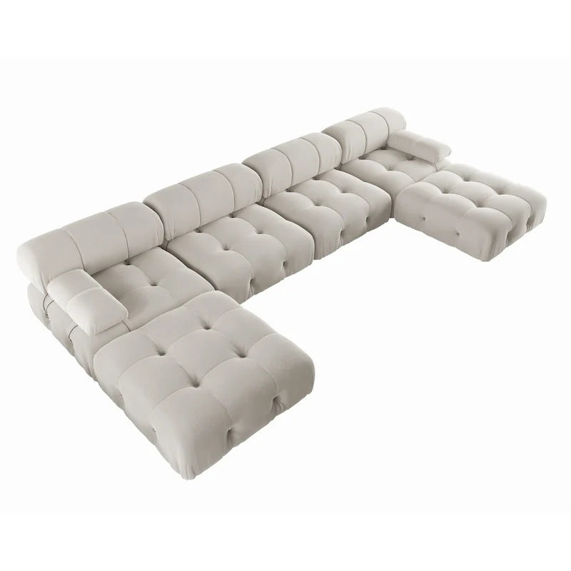 Canapé modulaire convertible 138, canapés en velours minimalistes en U
