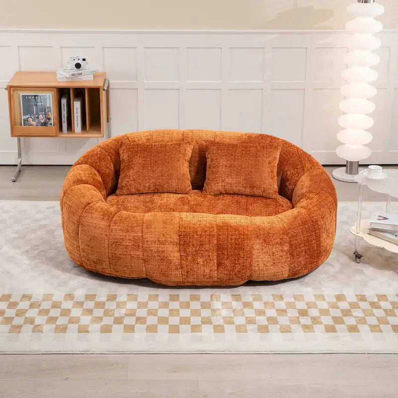 GDFStudio - Divano relax Laurel in ciniglia a 2 posti con schiuma ad alta densità e comfort extra-large