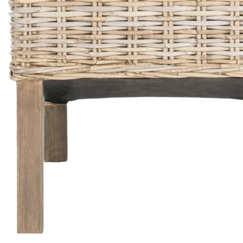 Set aus 2 Esszimmerstühlen aus natürlichem Flechtwerk, 19 B × 22 T × 41 H, Boho-Küstenstil