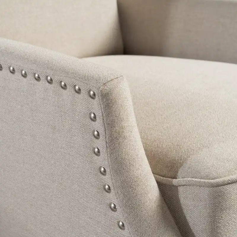 Fotel rozkładany typu wingback z mechanizmem push-back, tapicerowany, w klasycznym stylu, do salonu
