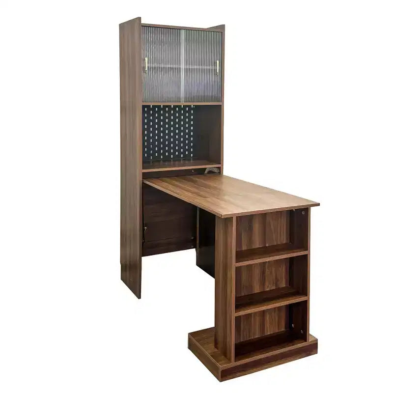 Tavolo da studio pieghevole moderno in legno Sinclair GDFStudio da 36" con spazio portaoggetti