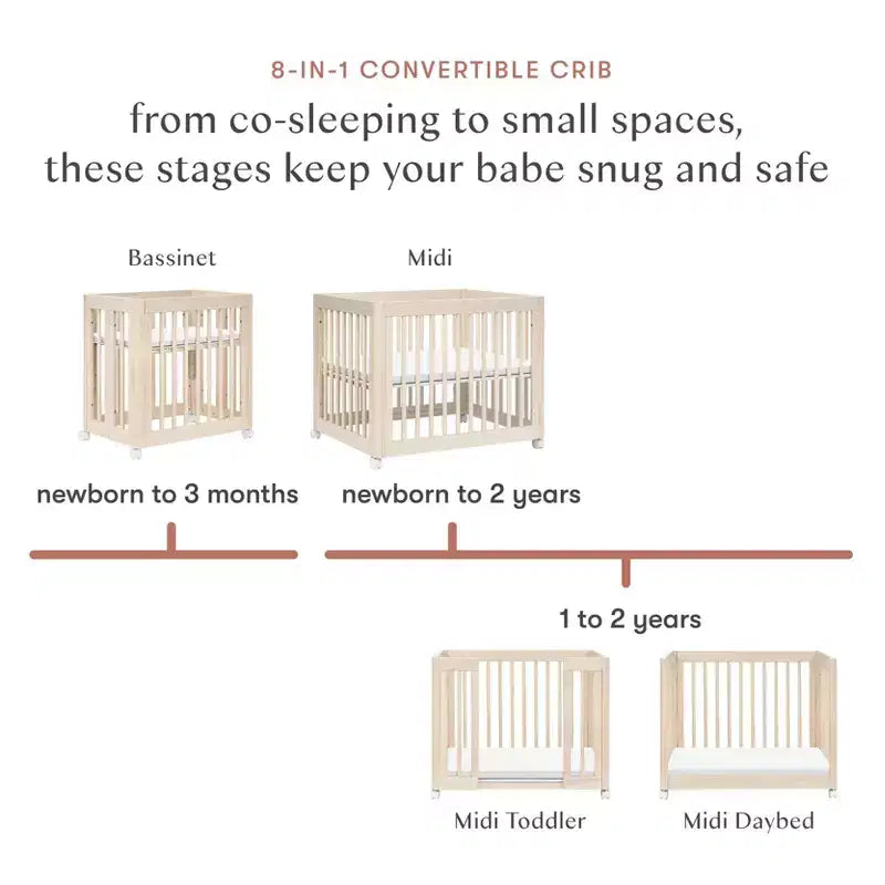 Berço convertível Babyletto Yuzu 8 em 1 com kits de conversão para todas as fases