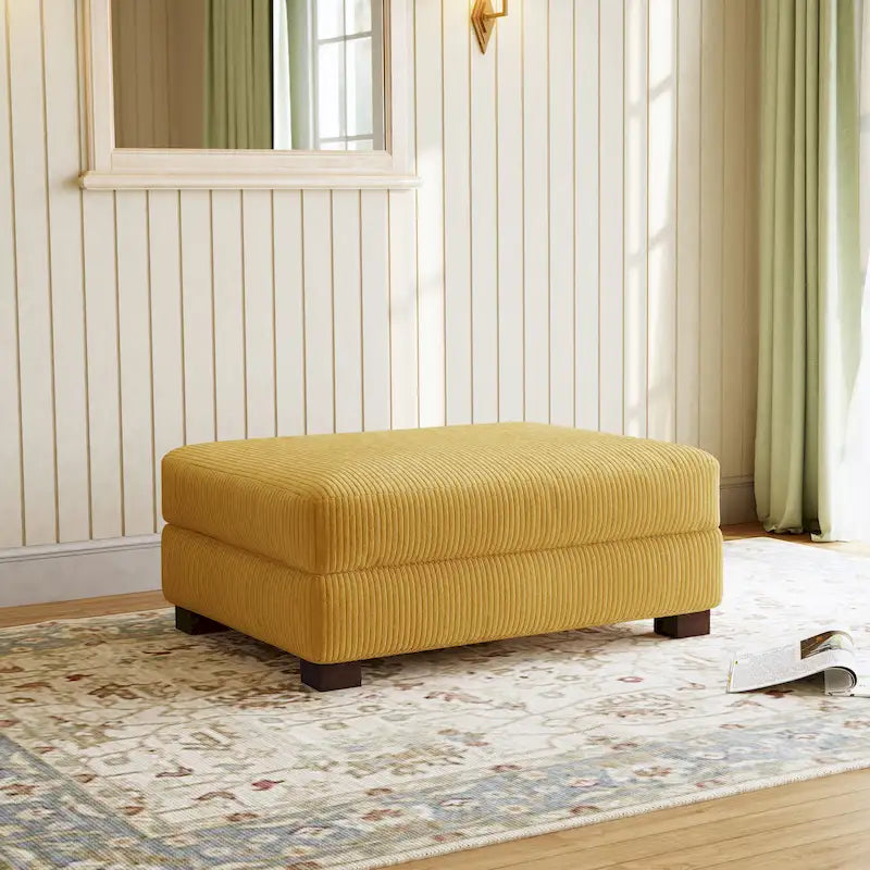 Pouf moderno oversize in tessuto a coste