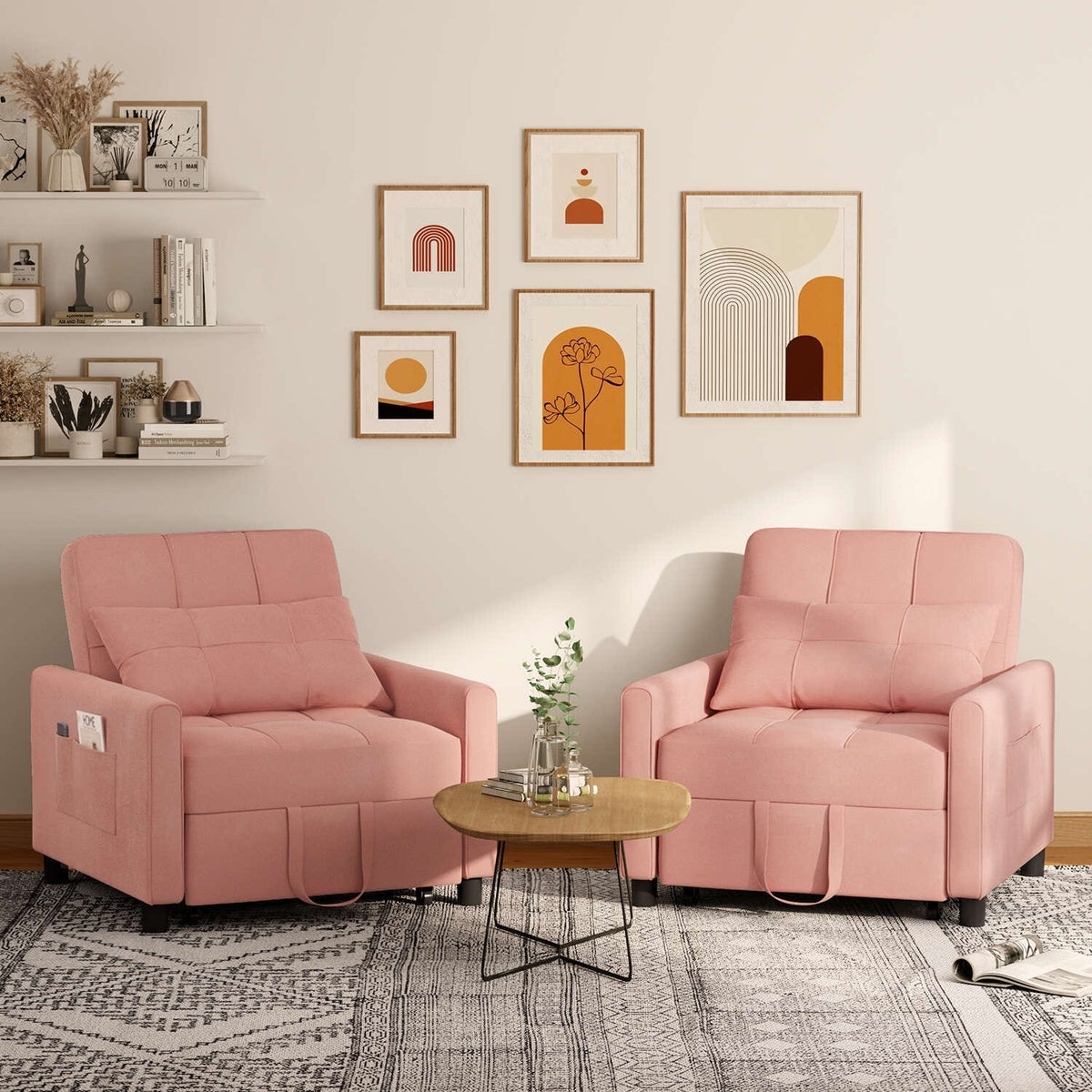 Sofá-cama ajustável 3 em 1, sofá-cadeira extraível, cama dobrável convertível para a sala de estar