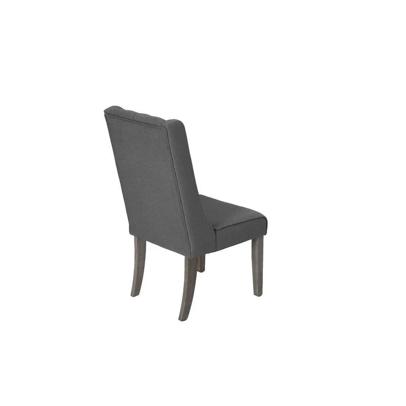 Set da pranzo rustico grigio allungabile Best Quality Furniture da 9 pezzi