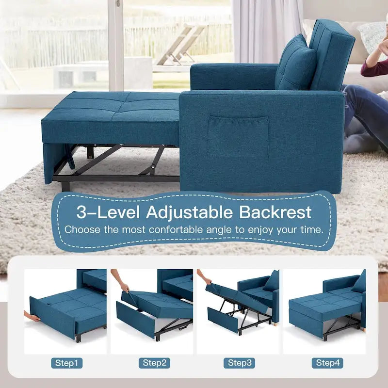 Poltrona-cama ajustável, convertível em 3 funções, várias cores, para 1 pessoa
