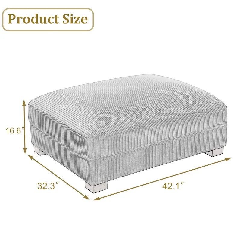 Pouf moderno oversize in tessuto a coste