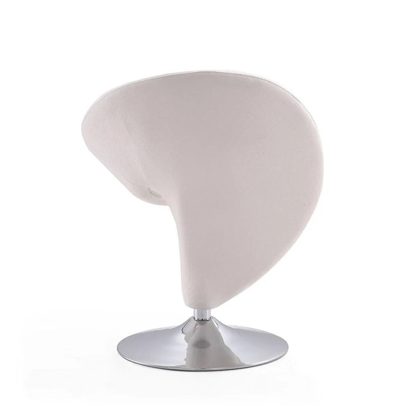 Manhattan Comfort Curl drehbarer Akzentstuhl aus Wollmischgewebe mit Chromgestell (2er-Set)