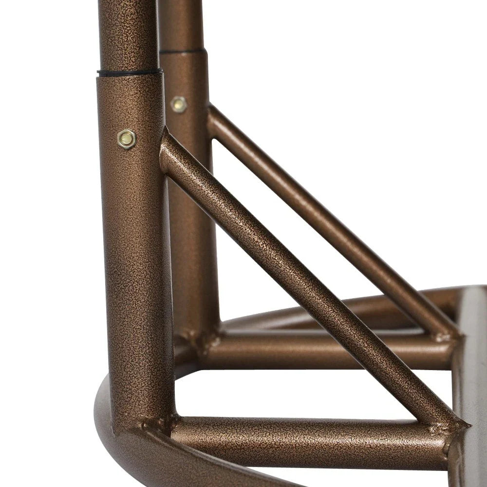 LeisureMod hängender Doppelsitz-Eierstuhl mit Gestell – Outdoor-/Indoor-Hängesessel aus Rattan-Geflecht für Terrasse, Schaukel und Hängeliege mit Polstern