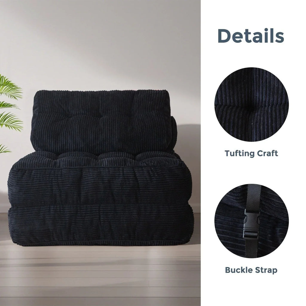 8 Cord-Sofa zum Zusammenklappen, Schlafsofa, Einzel