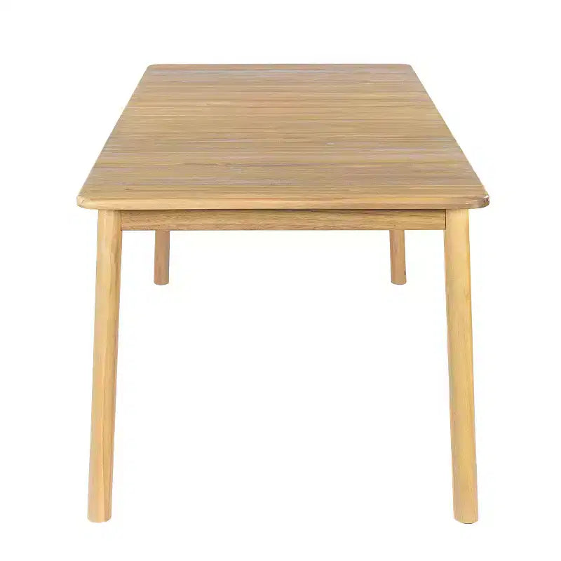 Conjunto de jantar rústico Irene da Christopher Knight Home com 9 peças, em madeira de acácia para exterior, cadeiras com encosto curvo e almofadas