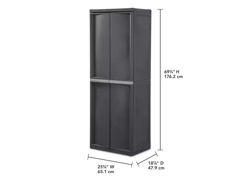 Set da 2 contenitori organizzatori Sterilite regolabili per garage, con 4 ripiani, grigio