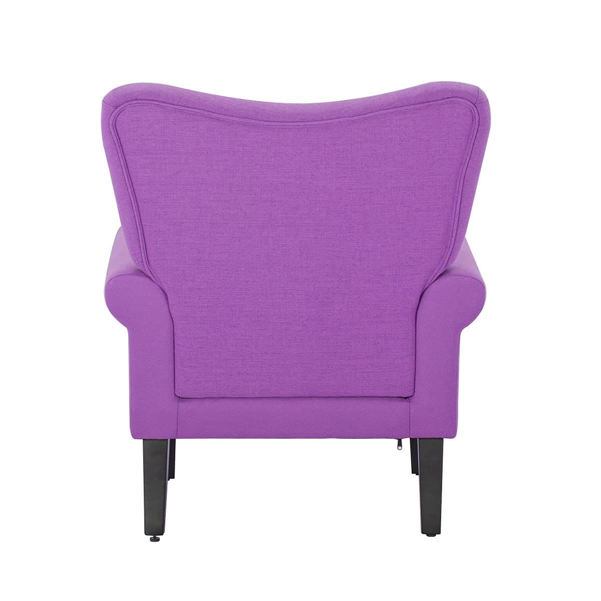 Fauteuil d’appoint moderne Erommy, fauteuil à dossier haut, canapé une place en tissu rembourré avec boutons et pieds en bois pour le salon