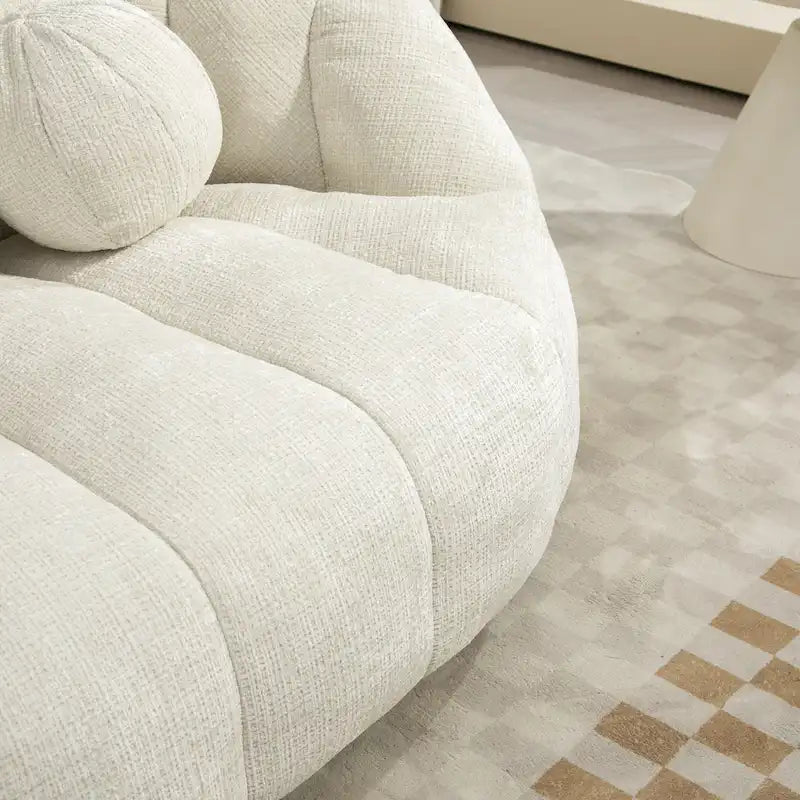 Witte chenille loungefauteuil van 63,78 met schuim met hoge dichtheid