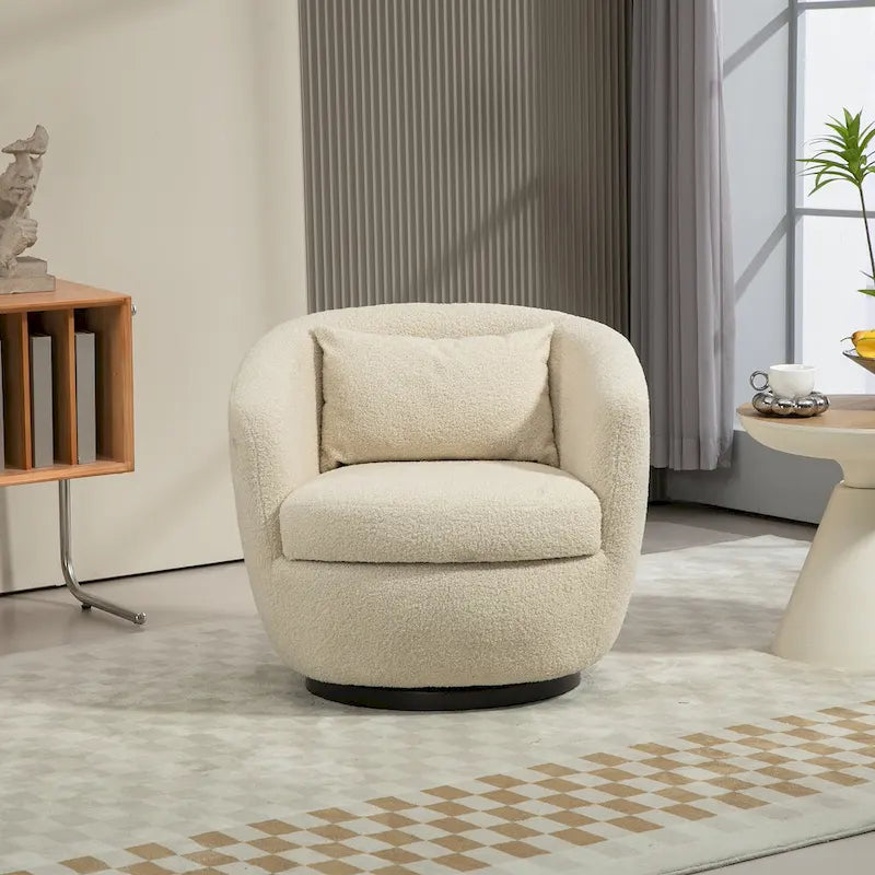 Gepolsterter drehbarer Clubsessel mit Stauraum, moderner Beistellsessel für Wohnzimmer, Schlafzimmer, Büro oder Leseecke